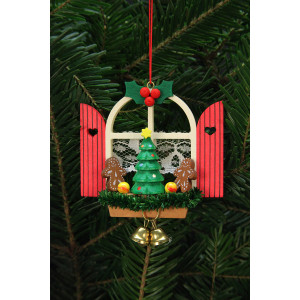 Baumbehang Adventsfenster mit Lebkuchen