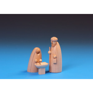 Schalling Krippenfiguren Heilige Familie 3-teilig, klein, natur