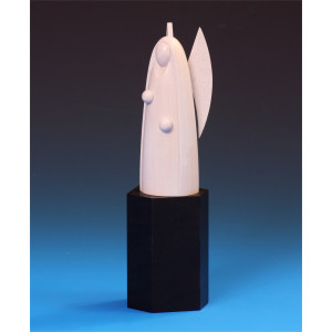 Segens-Engel weiß lasiert auf Sockel