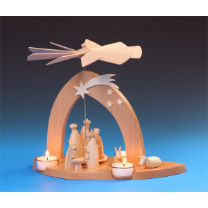 Pyramide Christi Geburt mit den 3 Weisen natur