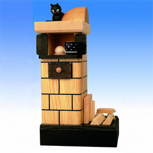 Räucherofen Kachelofen, natur, mit Holz