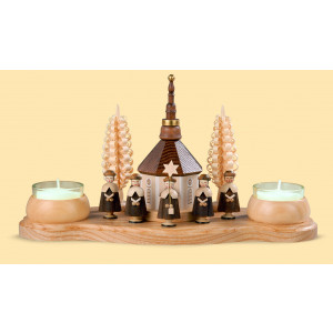 Teelicht Kerzenhalter Seiffener Kirche und Kurrende