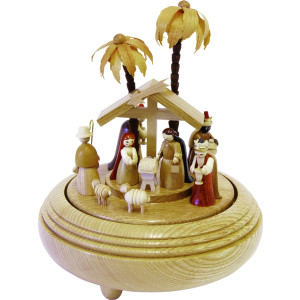 Spieldose Christi Geburt natur