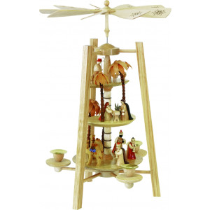 Pyramide Christi Geburt 3-stöckig natur
