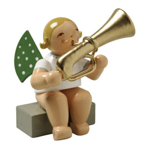 Engel mit Basstrompete sitzend - Auslaufartikel