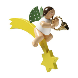 Engel mit Waldhorn auf Komet - Auslaufartikel