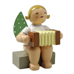 Engel mit Harmonika sitzend - Auslaufartikel