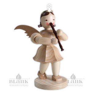 Kurzrockengel mittelgroß mit Blockflöte, 22 cm