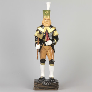 Geschnitzter Bergmann, farbig, Haar natur, Hut grün, 47 cm