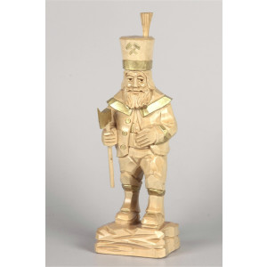 Geschnitzter Bergmann, natur/gold, 24 cm