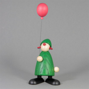 Gratulantin Lina mit rotem Luftballon, grün