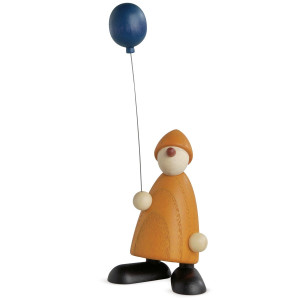 Gratulant Linus mit blauem Luftballon, gelb