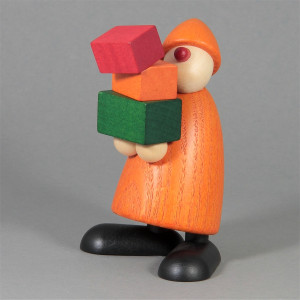 Gratulant Felix Geschenke tragend, gelb