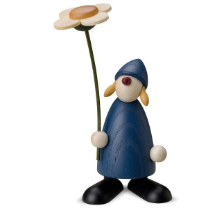 Gratulantin Susi mit Blume, blau