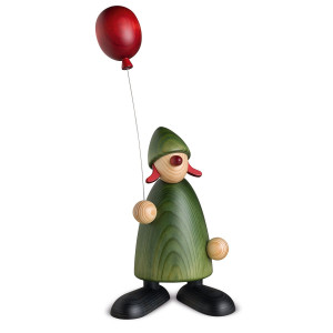 Gratulantin Lina mit Luftballon, grün, 17 cm