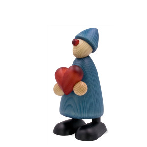 Gratulant Theo mit Herz, groß, blau, 17 cm