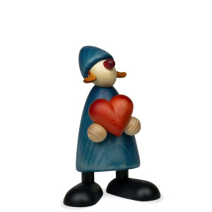 Gratulantin Thea mit Herz, blau, 17 cm