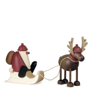 Rentier Rudolf mit Schlittenweihnachtsmann