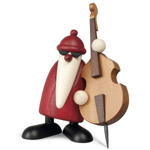 Weihnachtsmannband Weihnachtsmann am Kontrabass