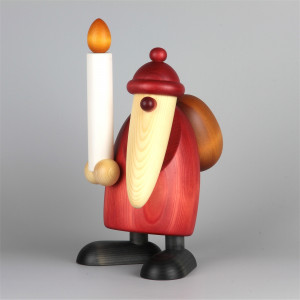 Weihnachtsmann mit Kerze, extragroß, 27 cm
