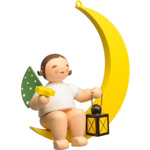 Engel mit Stern und Laterne im Mond