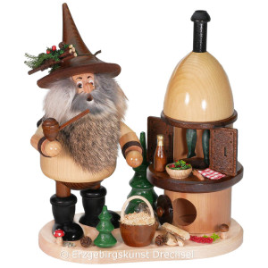 Räuchermann Wichtel am Räucherofen - 26 cm