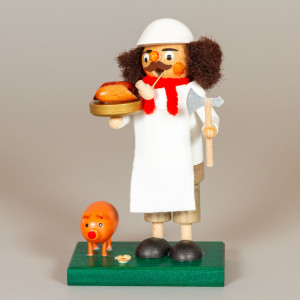 Räuchermann Fleischer Metzger mit Schwein