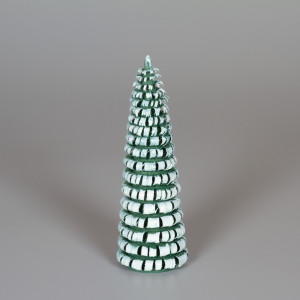 Erzgebirgischer Spanbaum Ringelbaum grün/weiß - 11 cm