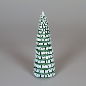 Erzgebirgischer Spanbaum Ringelbaum grün/weiß - 12 cm