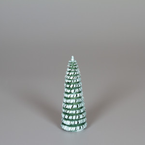 Erzgebirgischer Spanbaum Ringelbaum grün/weiß - 8 cm
