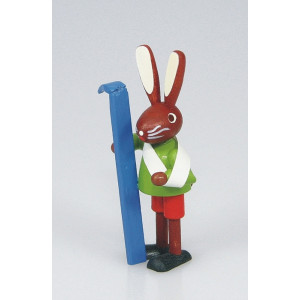 Skihase Verletzter mit gebrochenem Skier