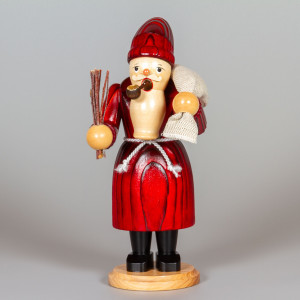 Olbernhauer Räuchermann Weihnachtsmann gesandelt rot