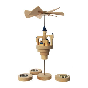 Pyramide Luftschloss Stella mit blauen Dächern - 33 cm