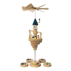 Pyramide Luftschloss Luna mit blauen Dächern - 50 cm