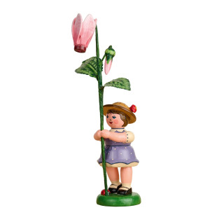 Blumenkind Mädchen mit Alpenveilchen - 11 cm