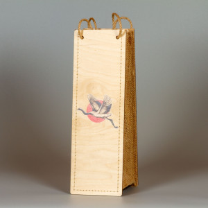 Holztasche Tragetasche für Weinflaschen Motiv Flugvogel 