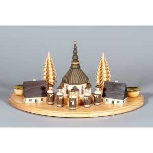 Kerzenhalter Seiffener Dorf mit Kurrende