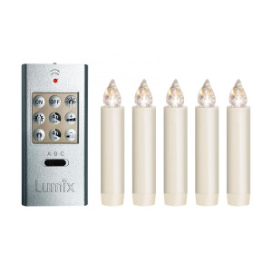 Lumix LED Kerzen SuperLight, Basis-Set, 5-teilig mit Fernbedienung
