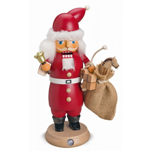 RauchKnacker® Weihnachtsmann mit Glocke und Geschenkesack