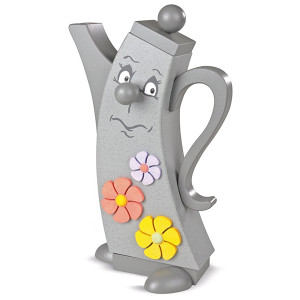 Moderne Räucherfigur Kanne Gartenfreude