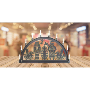 LED Metall Außenschwibbogen Olbernhau 1,00 x 0,50 Meter