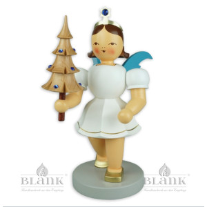 Kurzrockengel mit Bäumchen und Preciosa-Kristallen - 22 cm - farbig