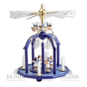 Pyramide mit 7 Engel und Glasglöckchen farbig