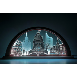 Schwibbogen Stadtlichter Leipzig LED Farbwechsel