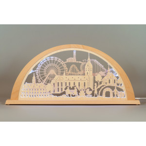 Schwibbogen Stadtlichter Annaberg-Buchholz zur Kät mit St. Annenkirche LED Farbwechsel