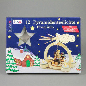 Teelichter für Pyramiden, 12 Stück, weiß, Aluminiumhülle