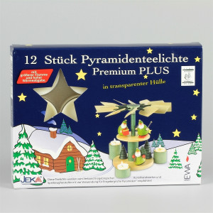 Premium-Teelichter für Pyramiden, 12 Stück, weiß, Kunststoff