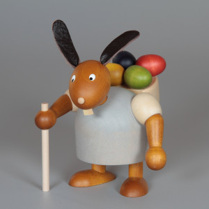Torsten Martin Hase mit Eierkiepe, grau, 11 cm