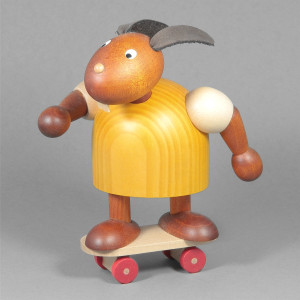 Hase mit Skateboard, gelb, 11 cm