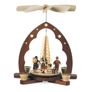Pyramide Erzgebirgsfiguren Spitzbogen